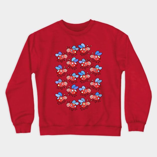 Cute Kawaii Ladybug Pattern Crewneck Sweatshirt by Davey's Designs